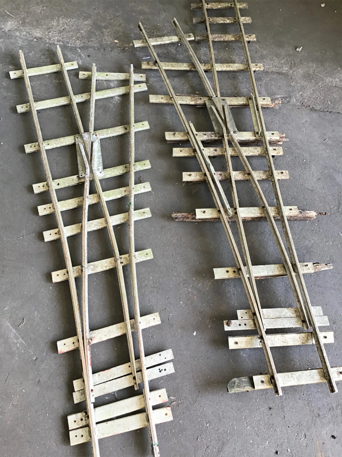 Pair of 5 inch gauge aluminium turnouts