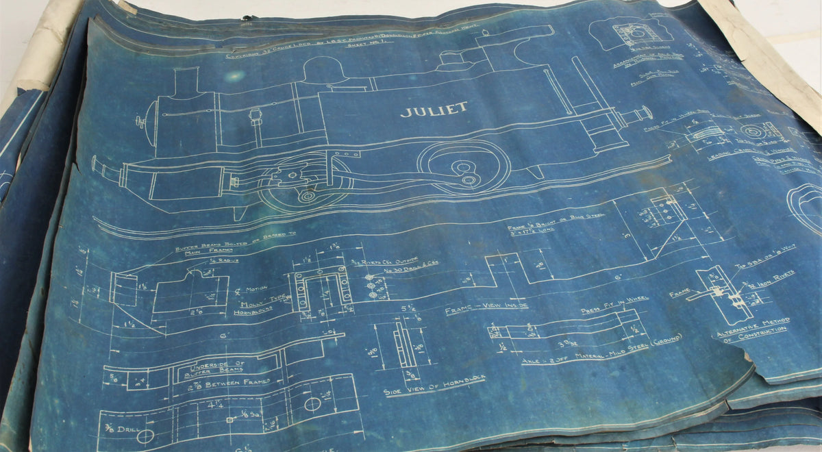 3 1/2 inch gauge "Juliet" 0-4-0T with drawings