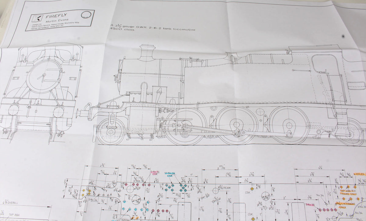3 1/2 inch GWR Prairie "Firefly" castings & drawings