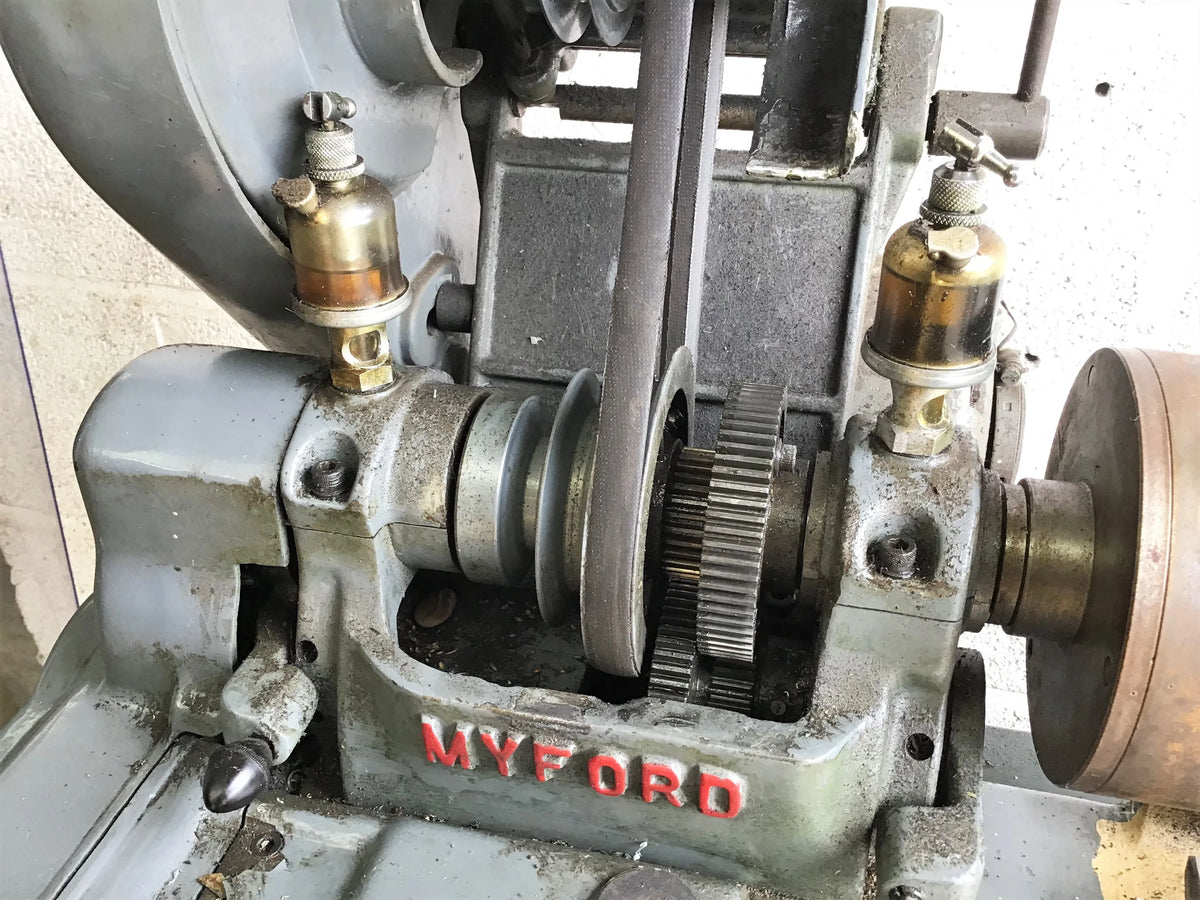 Myford ML7 lathe with gearbox, stand and tooling