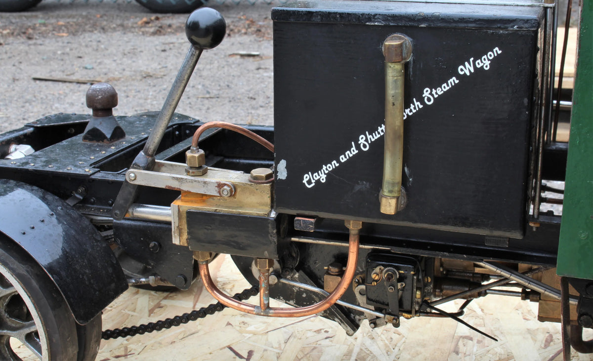 2 inch scale Clayton steam wagon with articulated trailer
