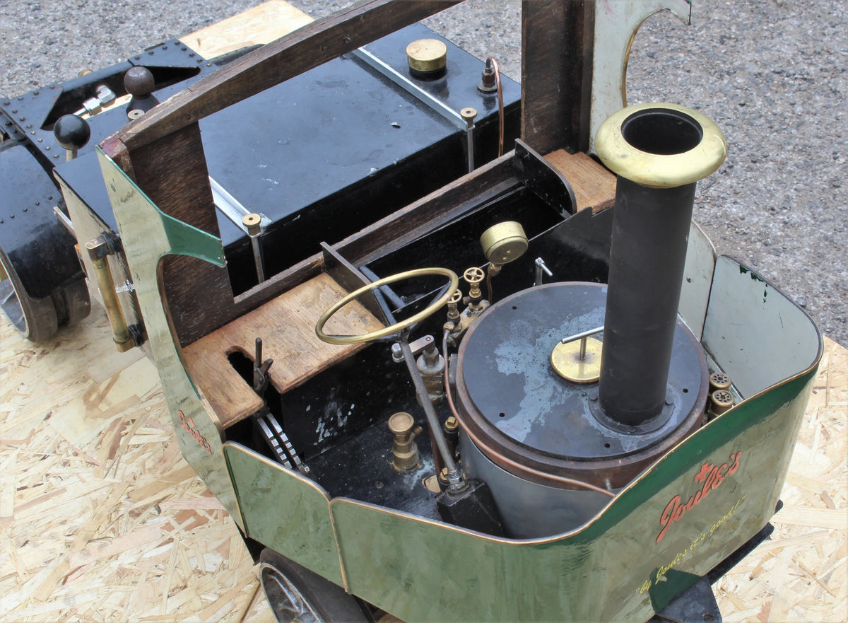 2 inch scale Clayton steam wagon with articulated trailer