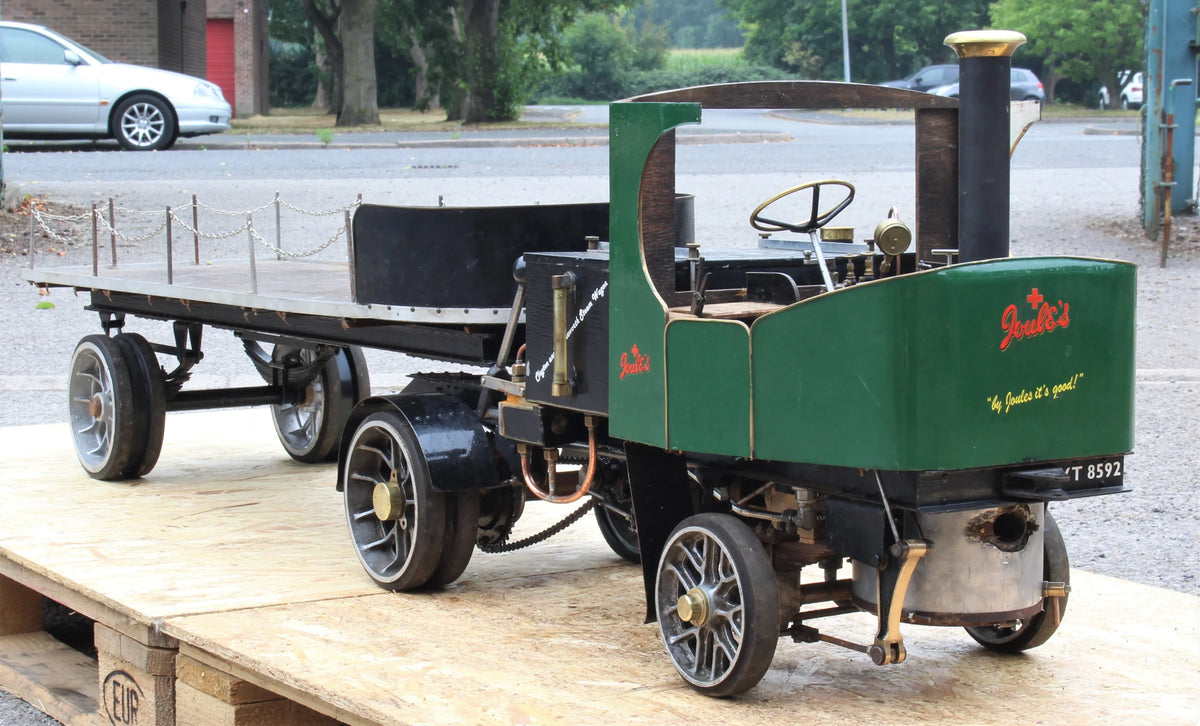 2 inch scale Clayton steam wagon with articulated trailer