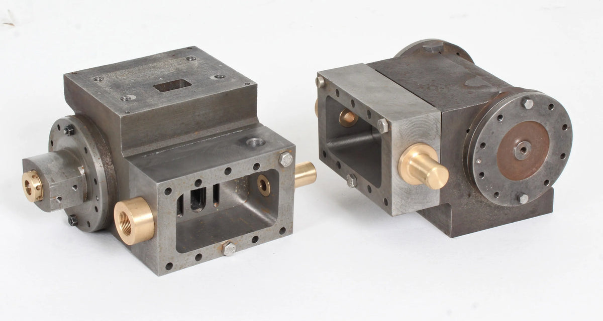 Pair of machined 5 inch gauge slide valve cylinders