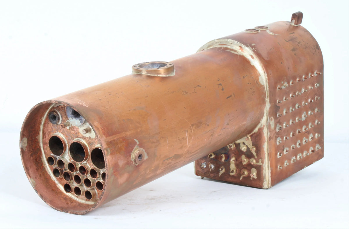Round top copper, silver soldered locomotive boiler