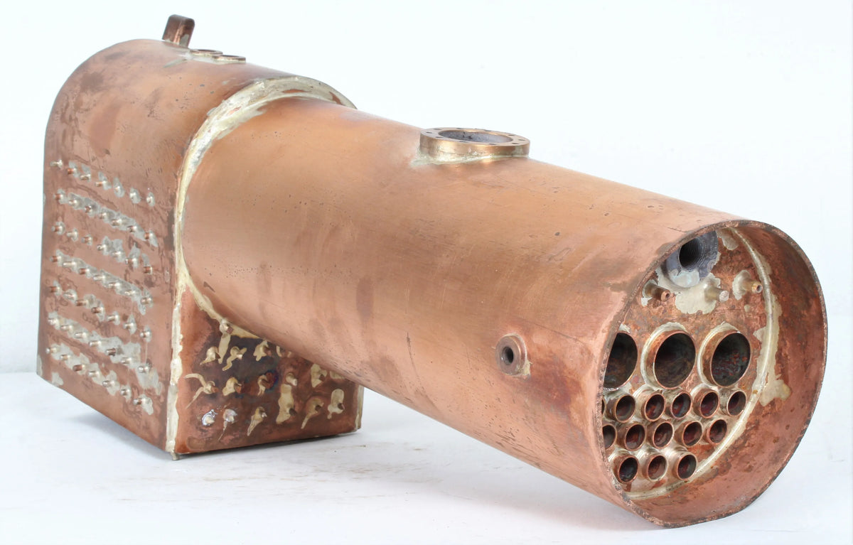Round top copper, silver soldered locomotive boiler