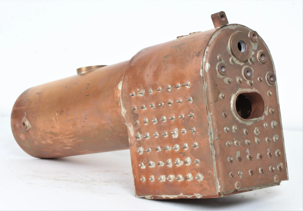 Round top copper, silver soldered locomotive boiler