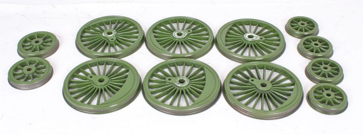 Set of machined 3 1/2 inch gauge Pacific wheels