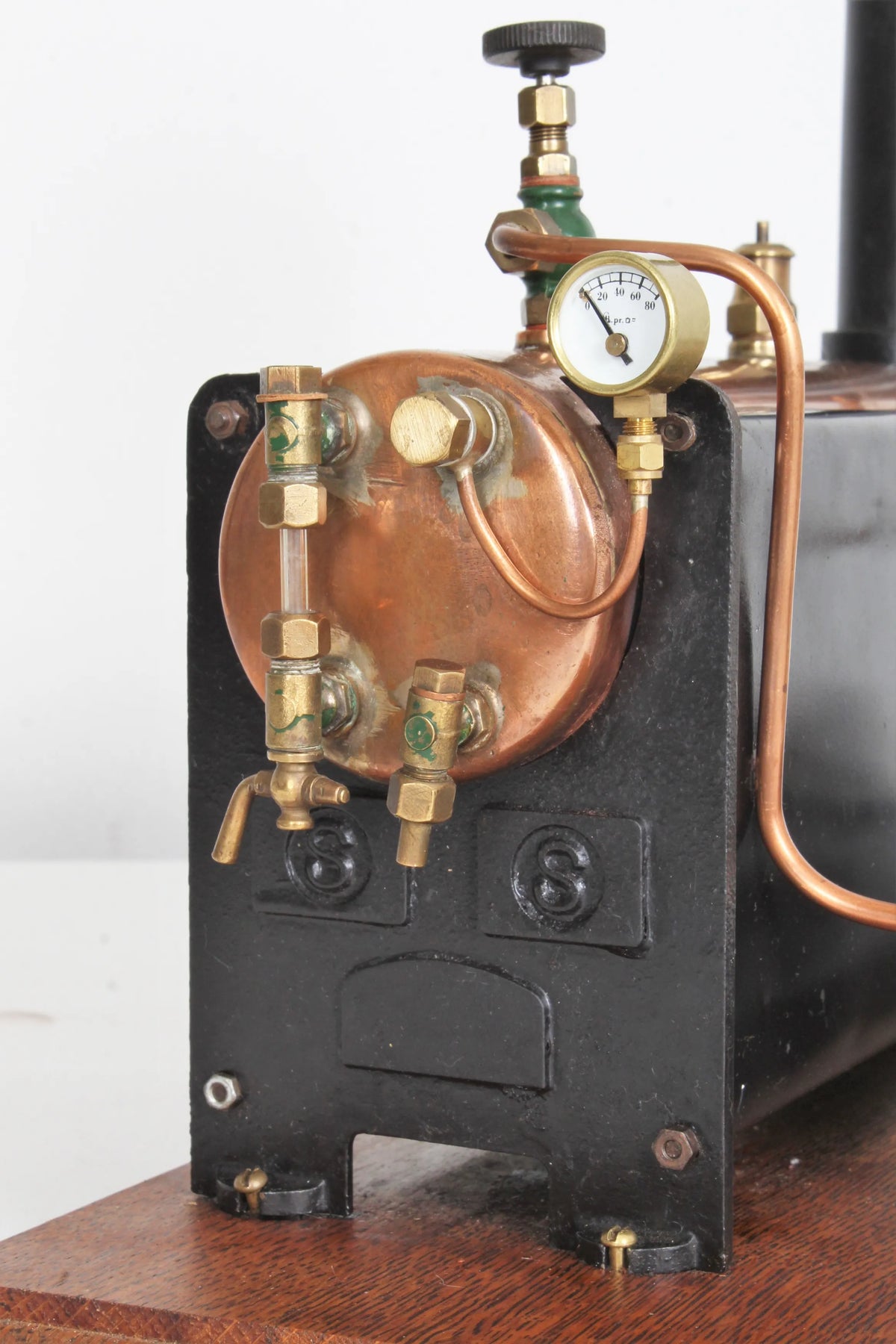 Stuart S50 mill engine with spirit-fired boiler
