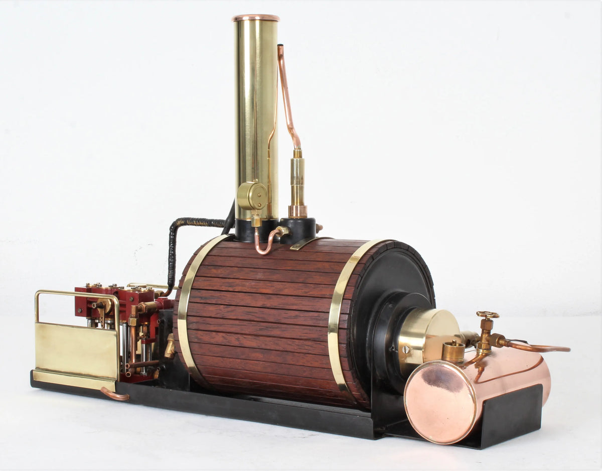 Gas-fired marine steam plant with reversing twin engine