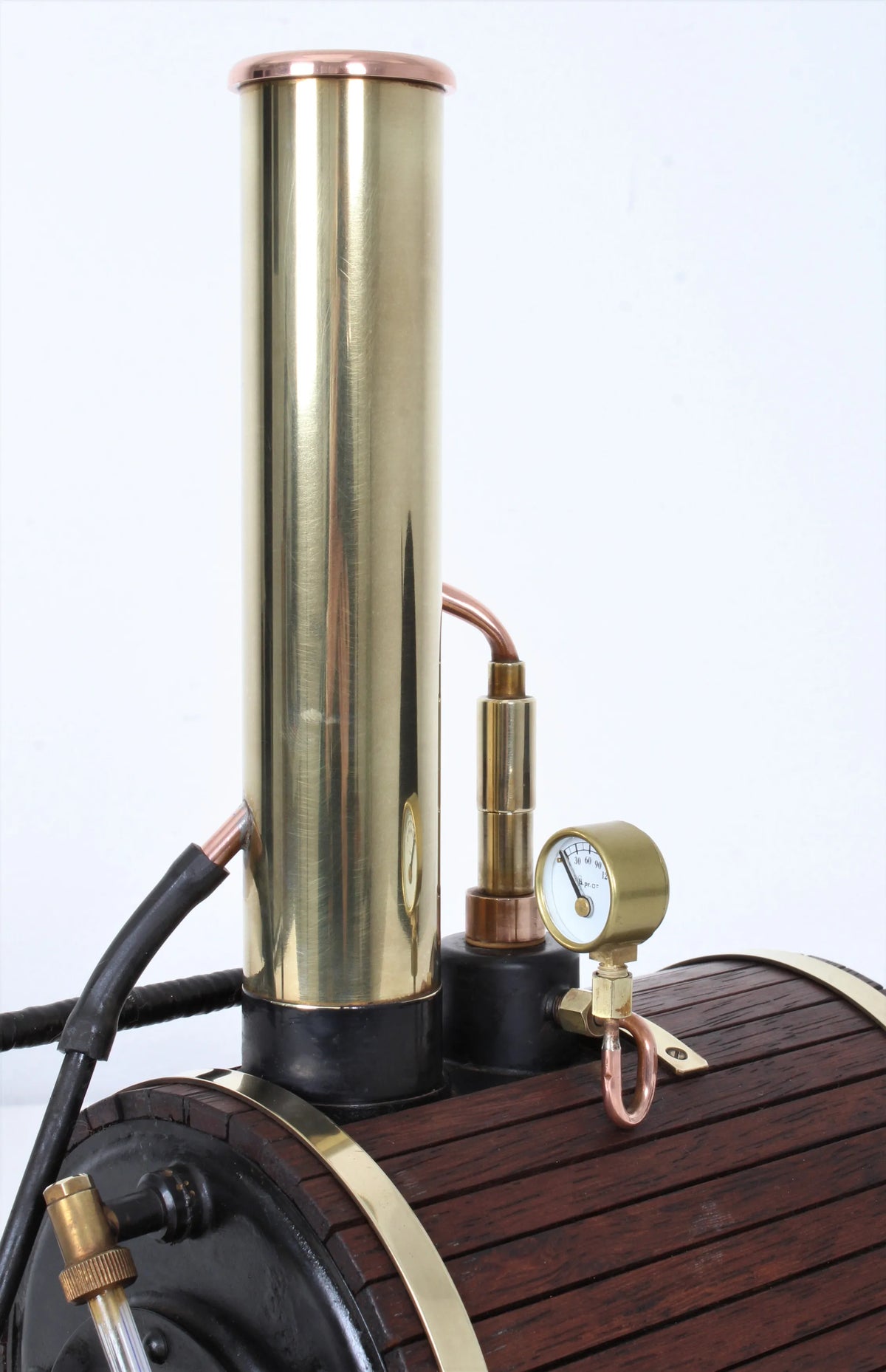 Gas-fired marine steam plant with reversing twin engine