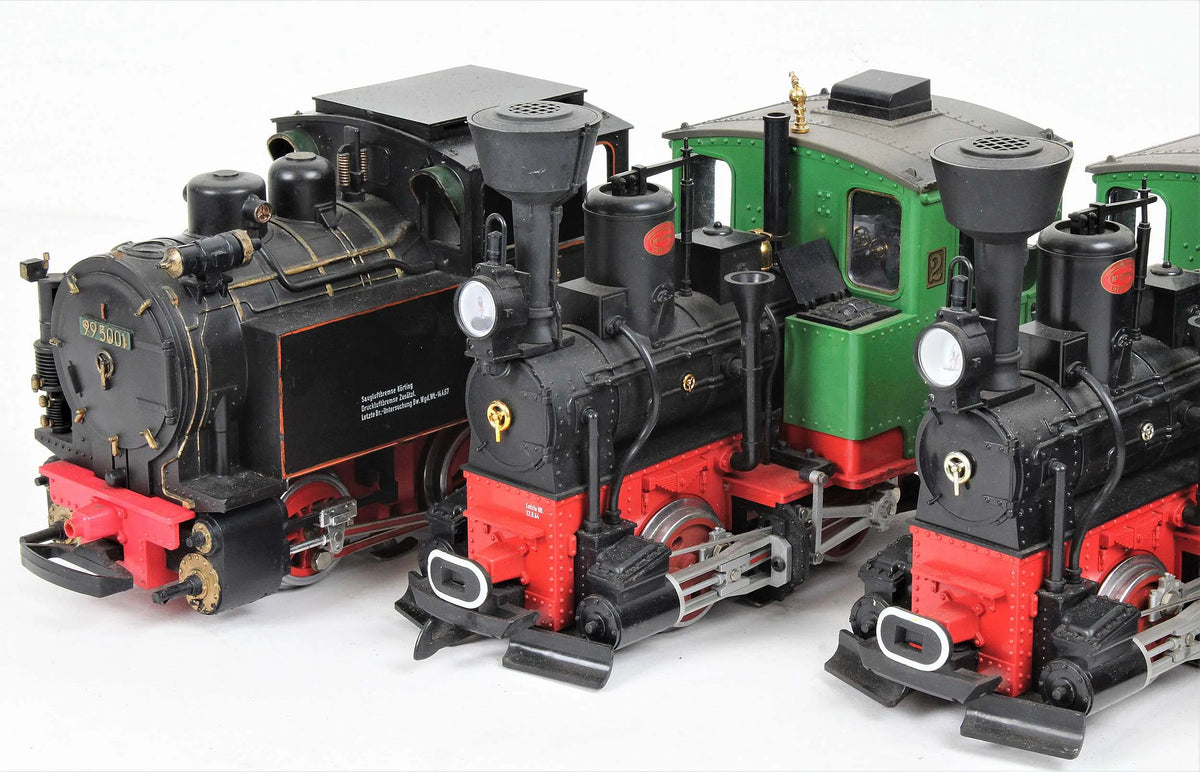Four LGB G-scale tank locomotives