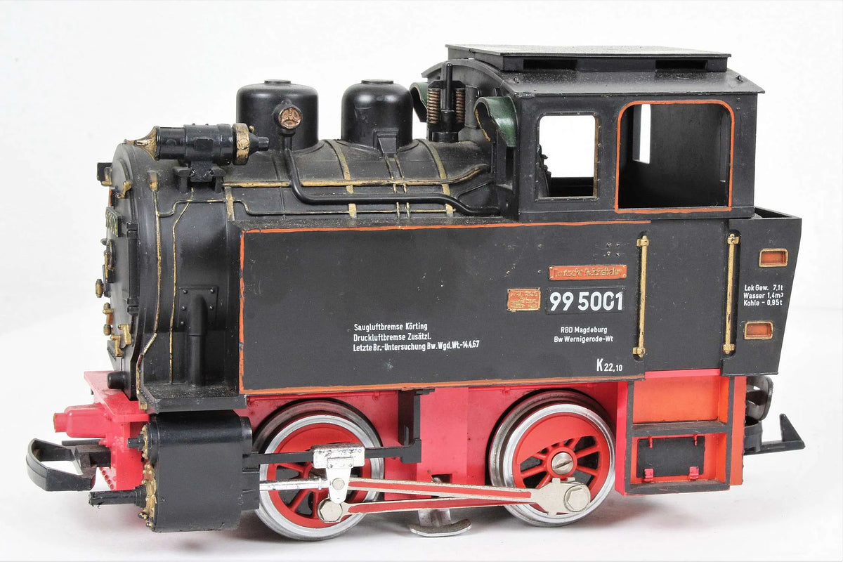 Four LGB G-scale tank locomotives