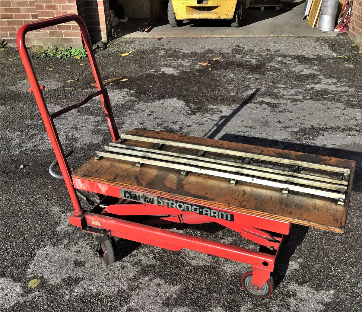 300kg hydraulic lift trolley with multi-gauge rails
