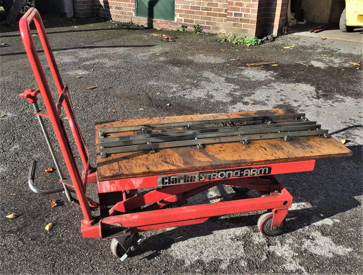 300kg hydraulic lift trolley with multi-gauge rails