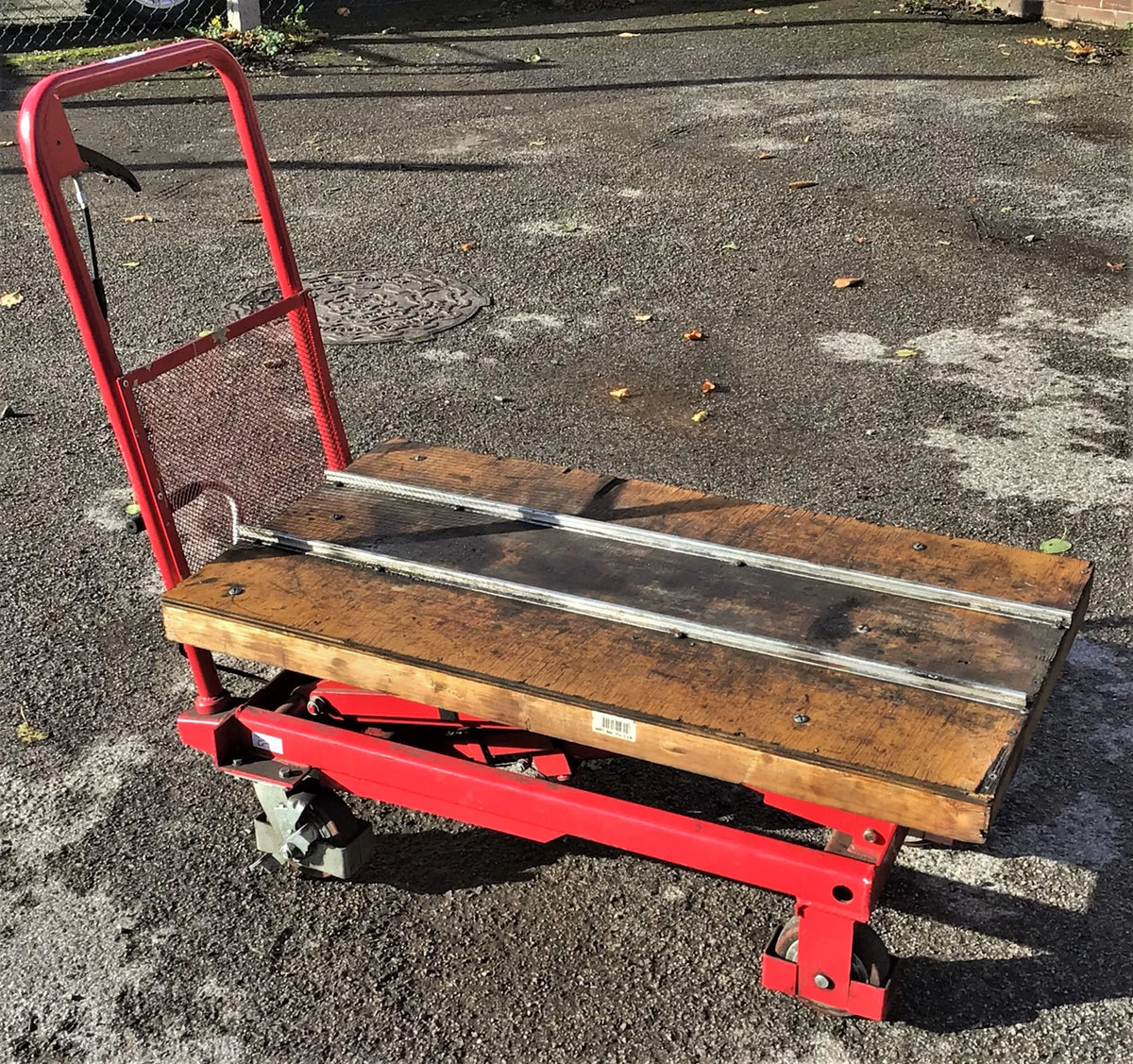 300kg hydraulic lift trolley with 7 1/4 inch gauge rails