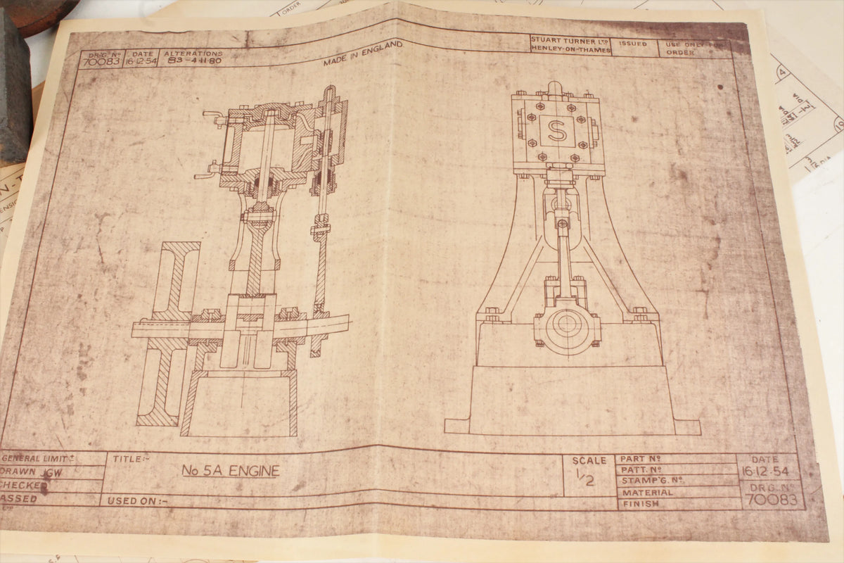 Stuart Turner 5A cylinder casting set with drawings