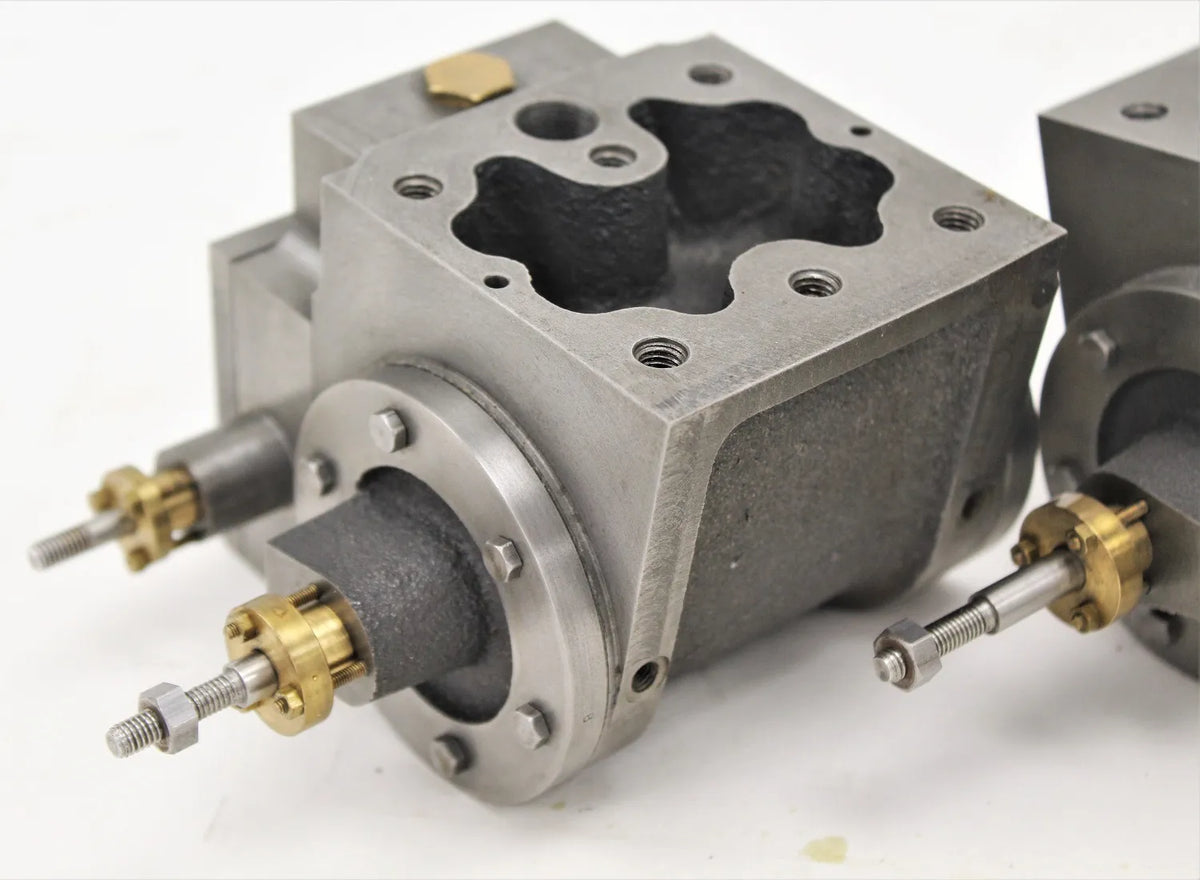 Pair of commercially machined "Sweet Pea" cylinder assemblies
