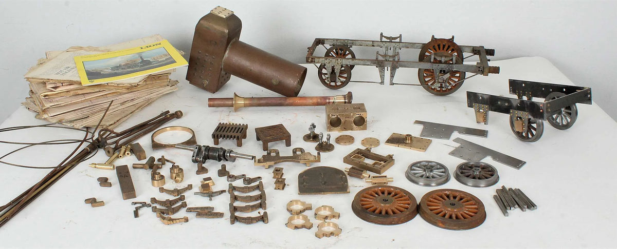 Part-built 3 1/2 inch gauge "Lion" with drawings