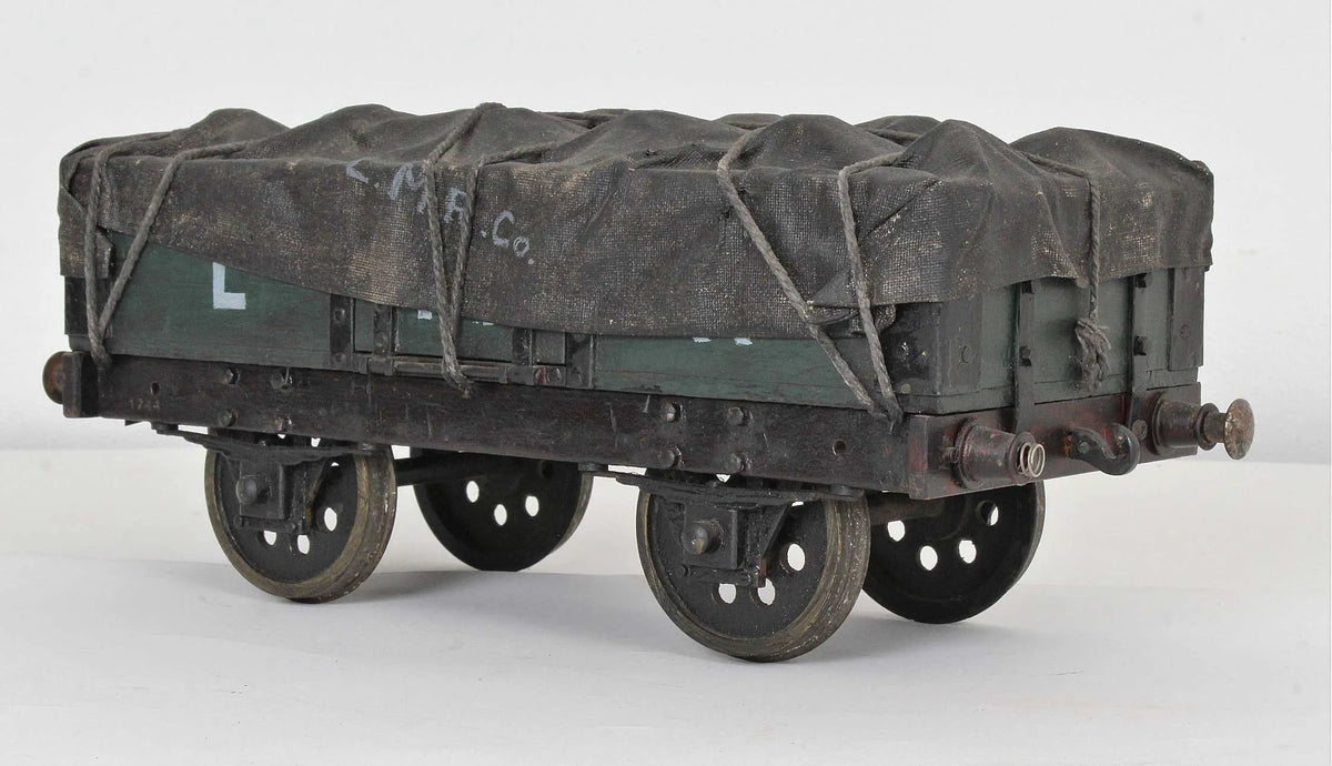3 1/2 inch gauge LMS wagon with tarpaulin