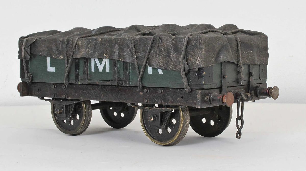 3 1/2 inch gauge LMS wagon with tarpaulin