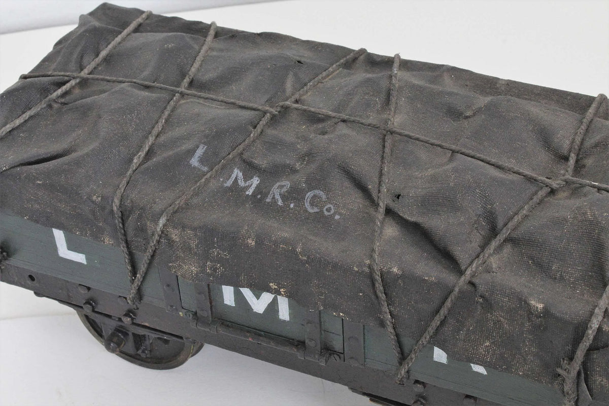 3 1/2 inch gauge LMS wagon with tarpaulin