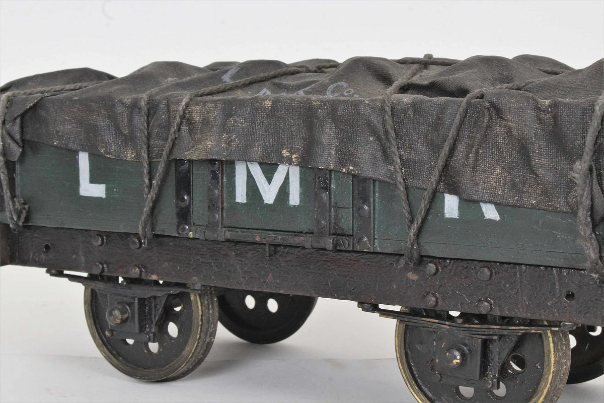 3 1/2 inch gauge LMS wagon with tarpaulin