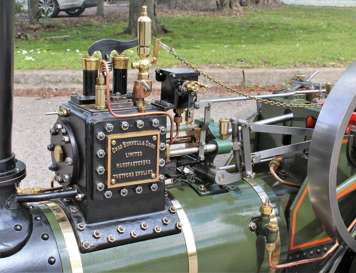3 inch scale Burrell agricultural engine with driving trolley