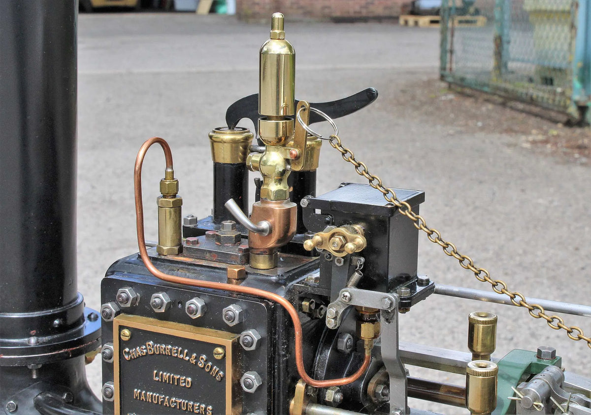 3 inch scale Burrell agricultural engine with driving trolley