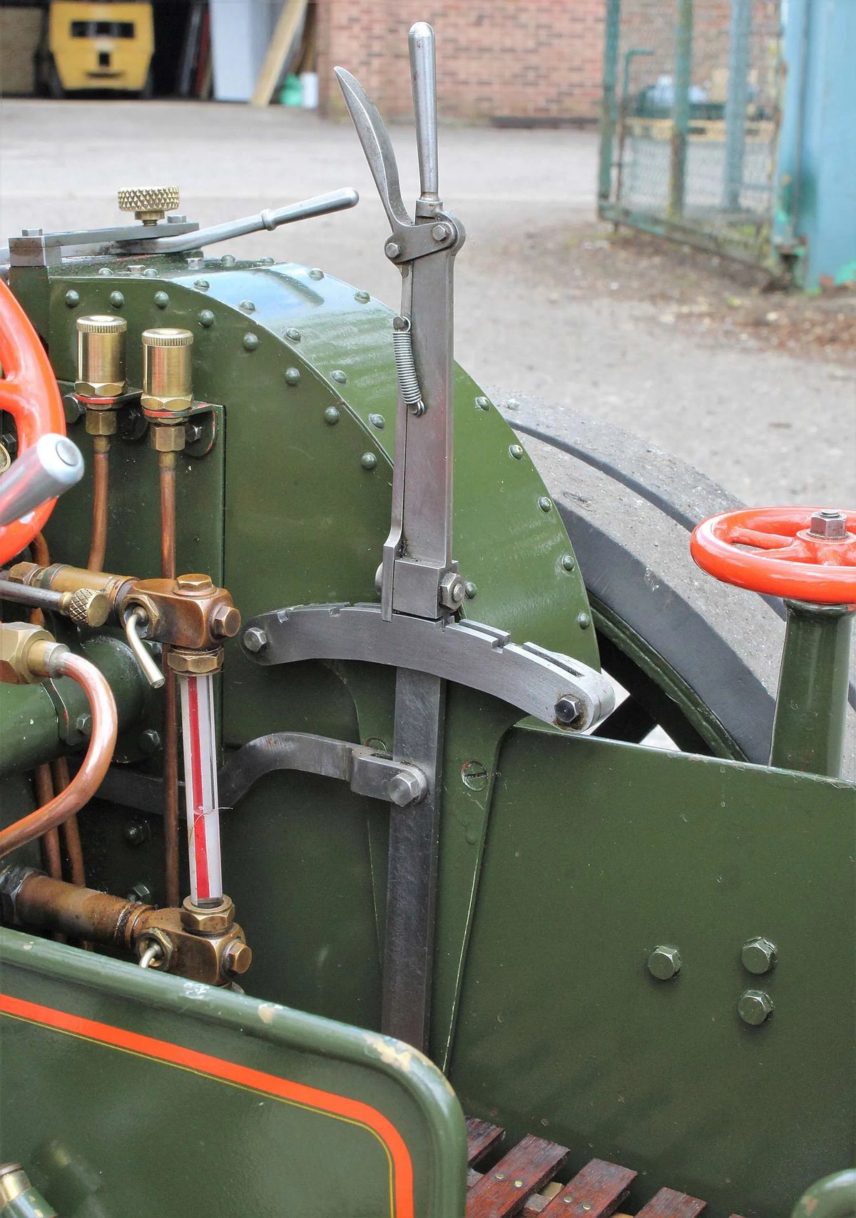 3 inch scale Burrell agricultural engine with driving trolley