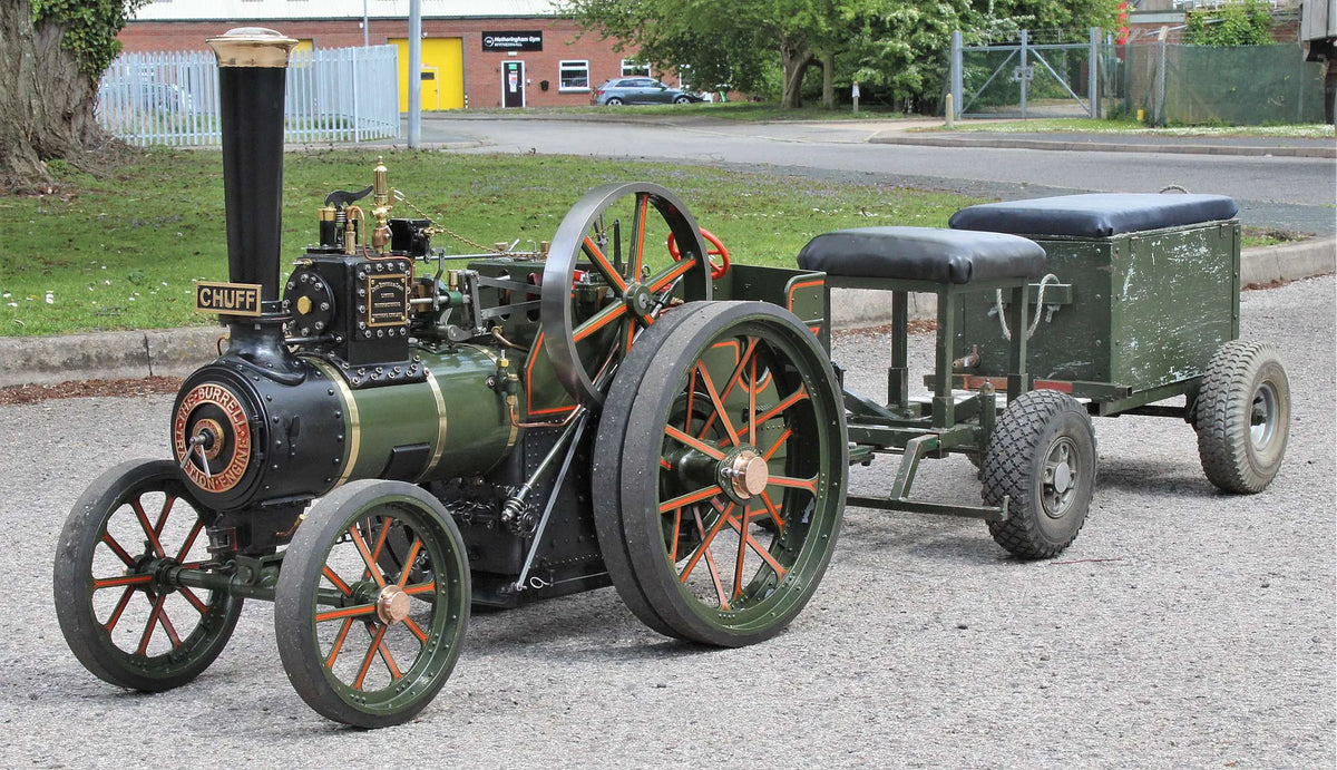3 inch scale Burrell agricultural engine with driving trolley