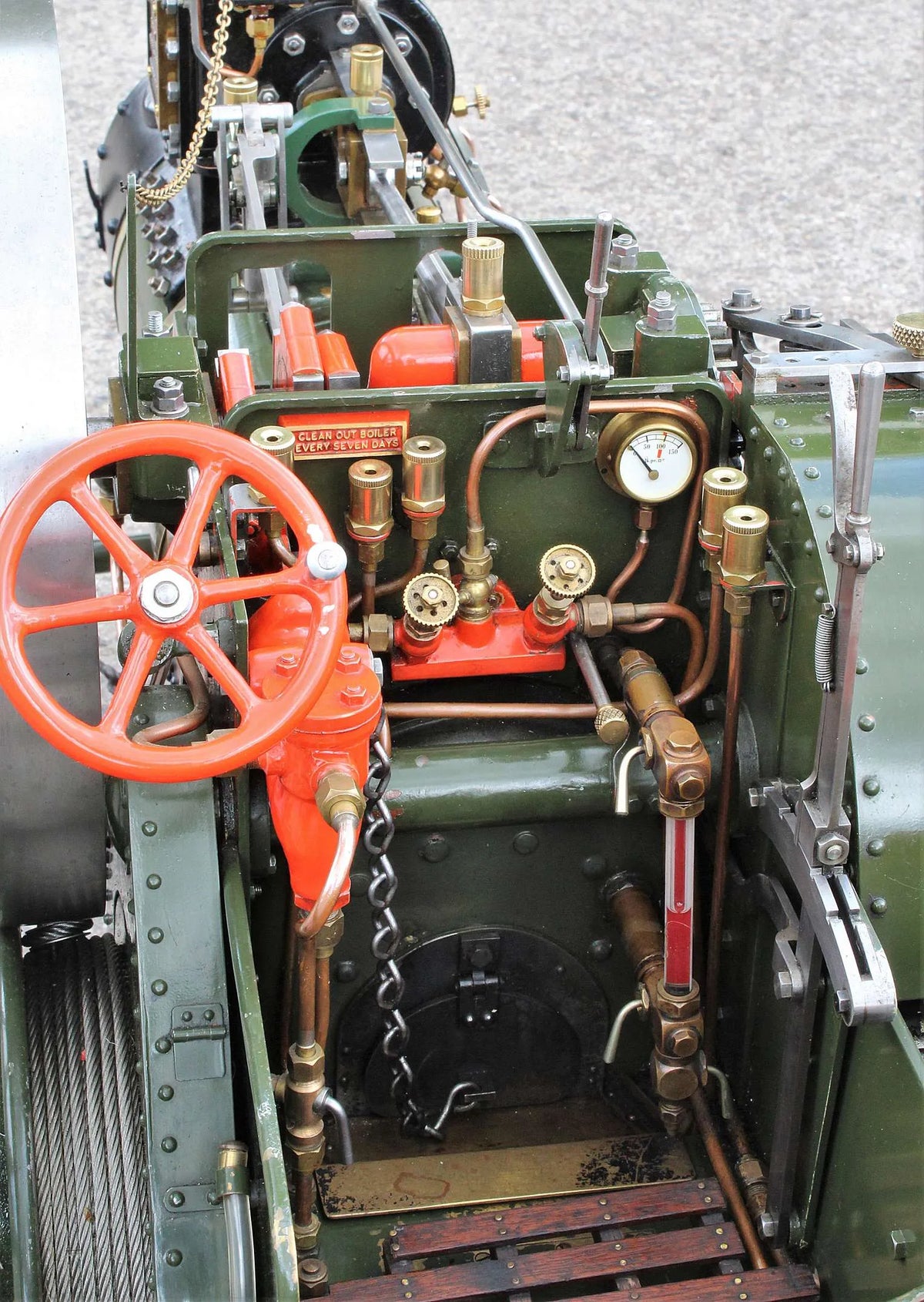 3 inch scale Burrell agricultural engine with driving trolley