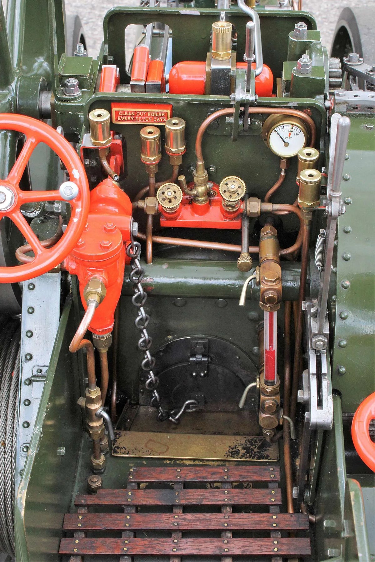 3 inch scale Burrell agricultural engine with driving trolley