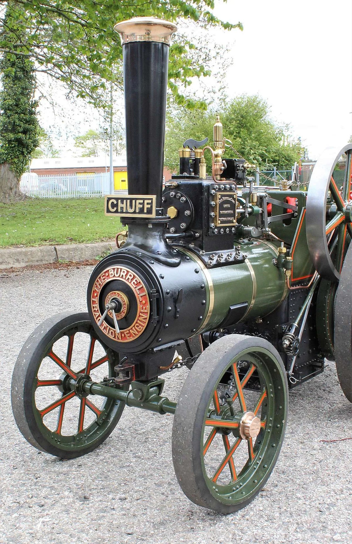 3 inch scale Burrell agricultural engine with driving trolley