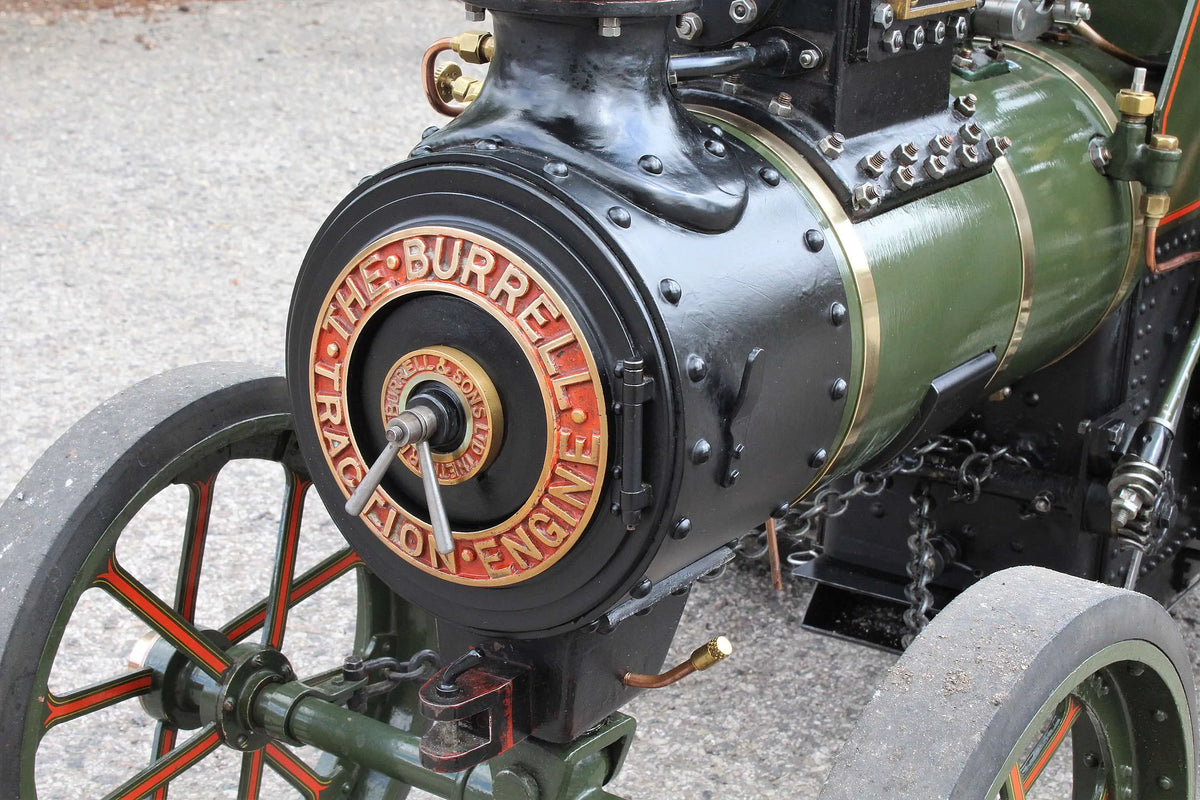 3 inch scale Burrell agricultural engine with driving trolley