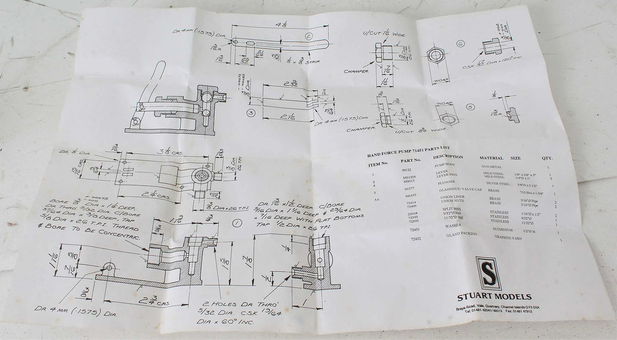 Stuart hand pump castings