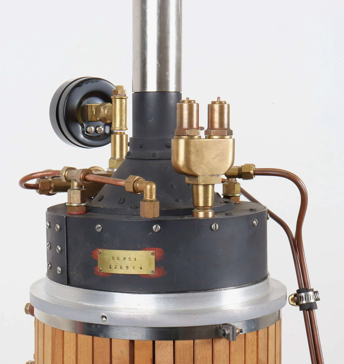 Vertical boiler with injector test rig