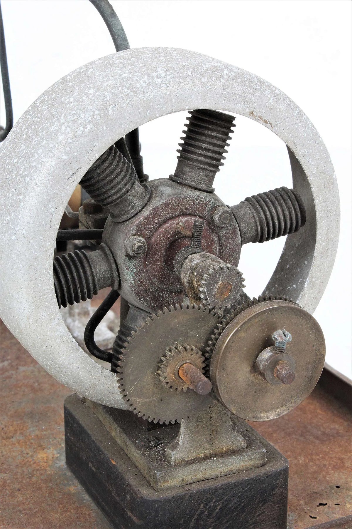 Six cylinder rotary steam engine with boiler