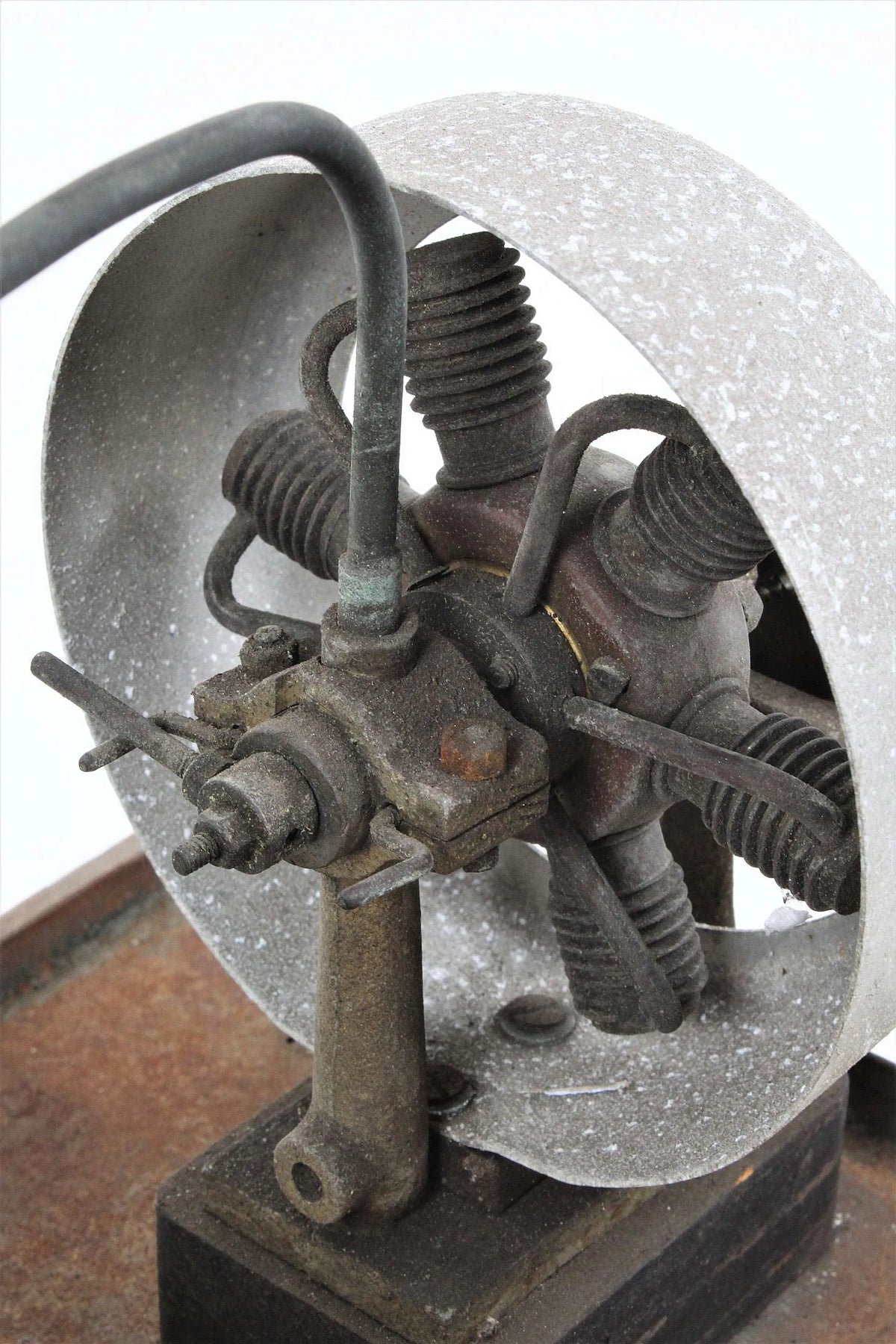 Six cylinder rotary steam engine with boiler
