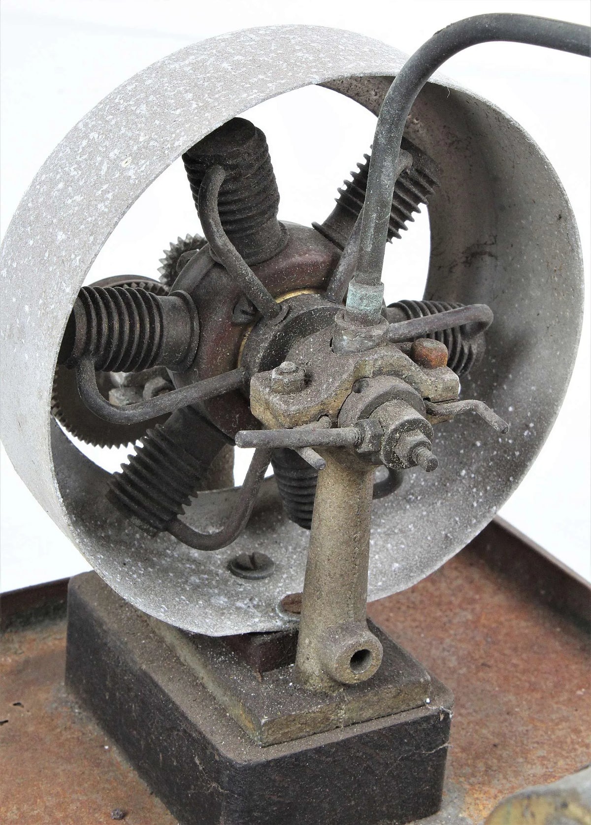 Six cylinder rotary steam engine with boiler