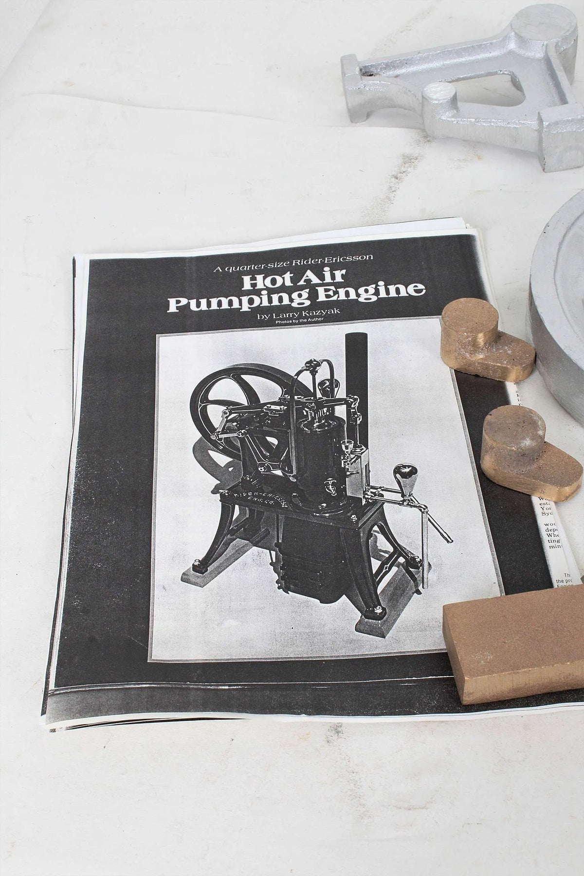 Rider-Ericsson hot air pumping engine castings