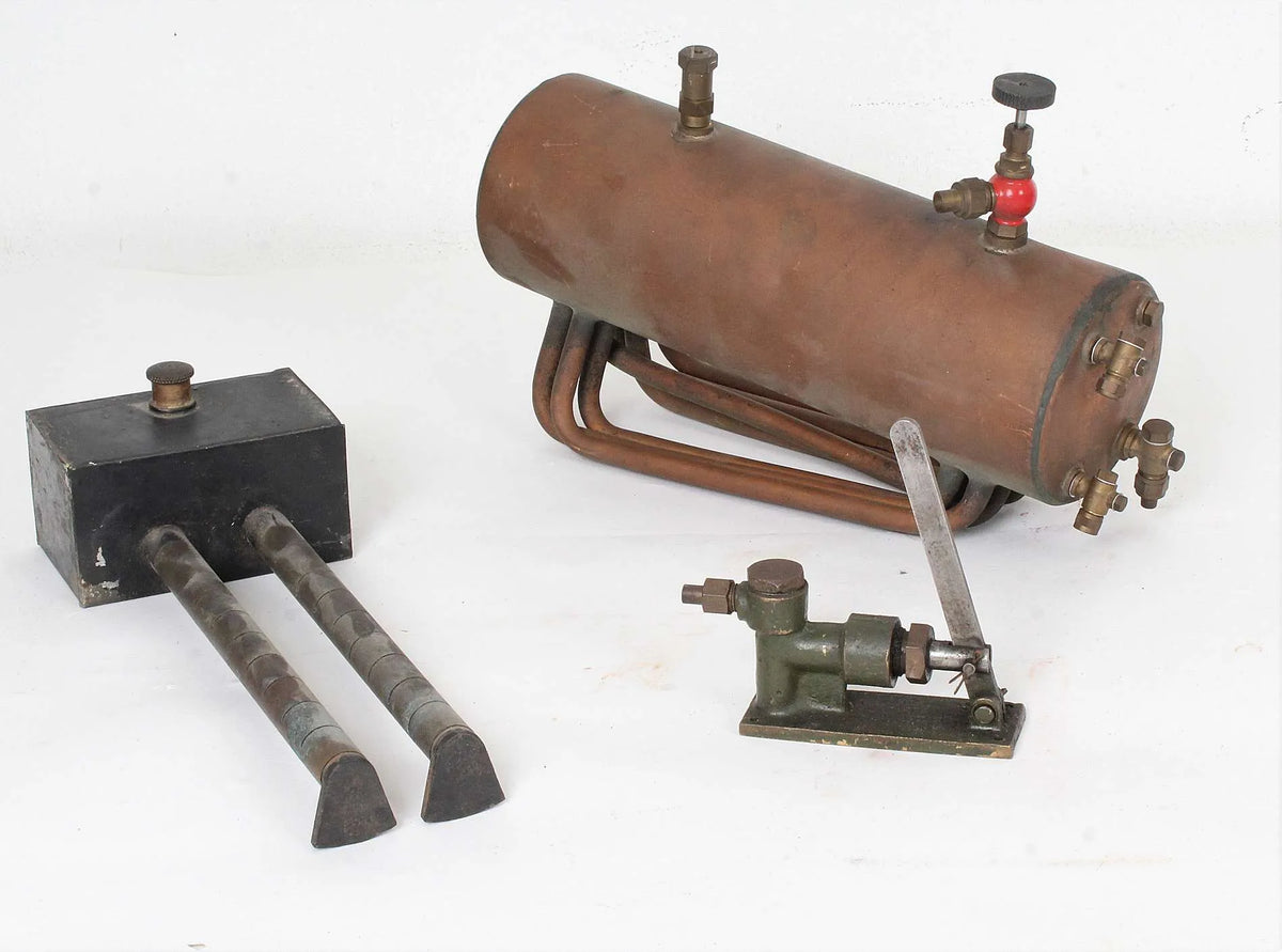 Stuart 504 boiler with spirit burner and hand pump