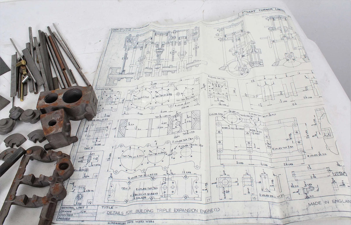 Stuart triple expansion engine castings