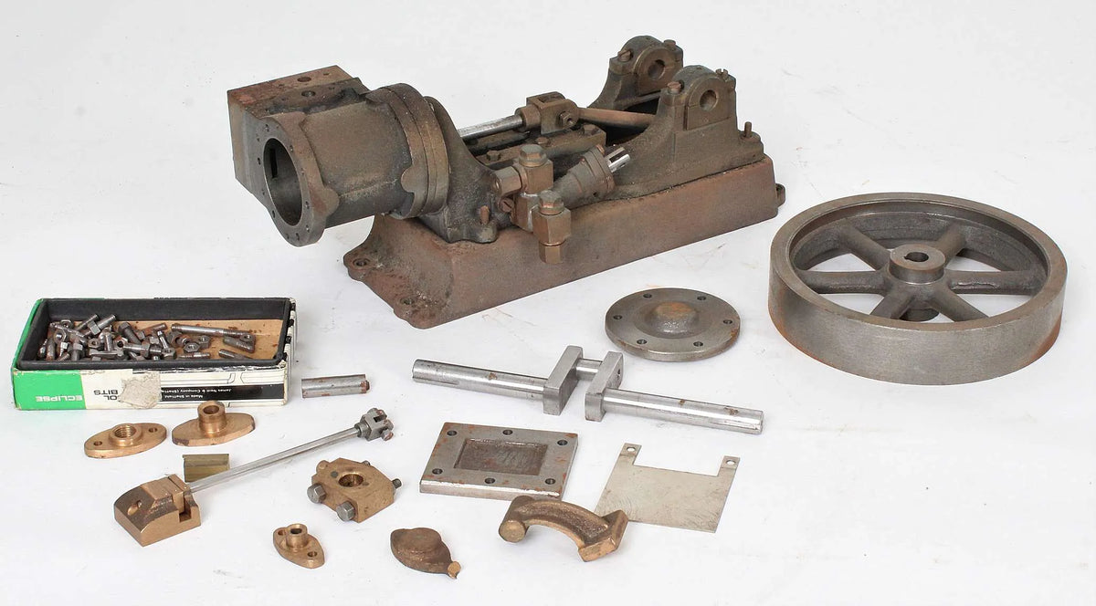 Part-built Stuart No.9 horizontal mill engine
