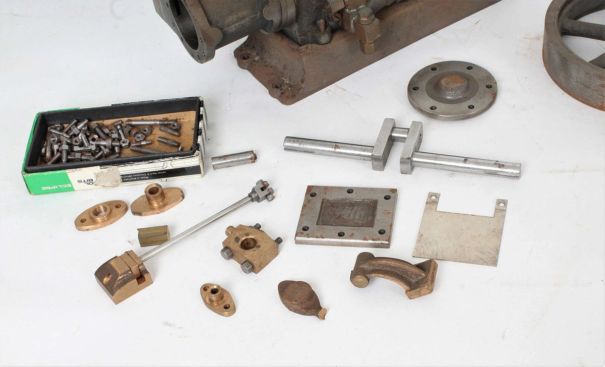 Part-built Stuart No.9 horizontal mill engine