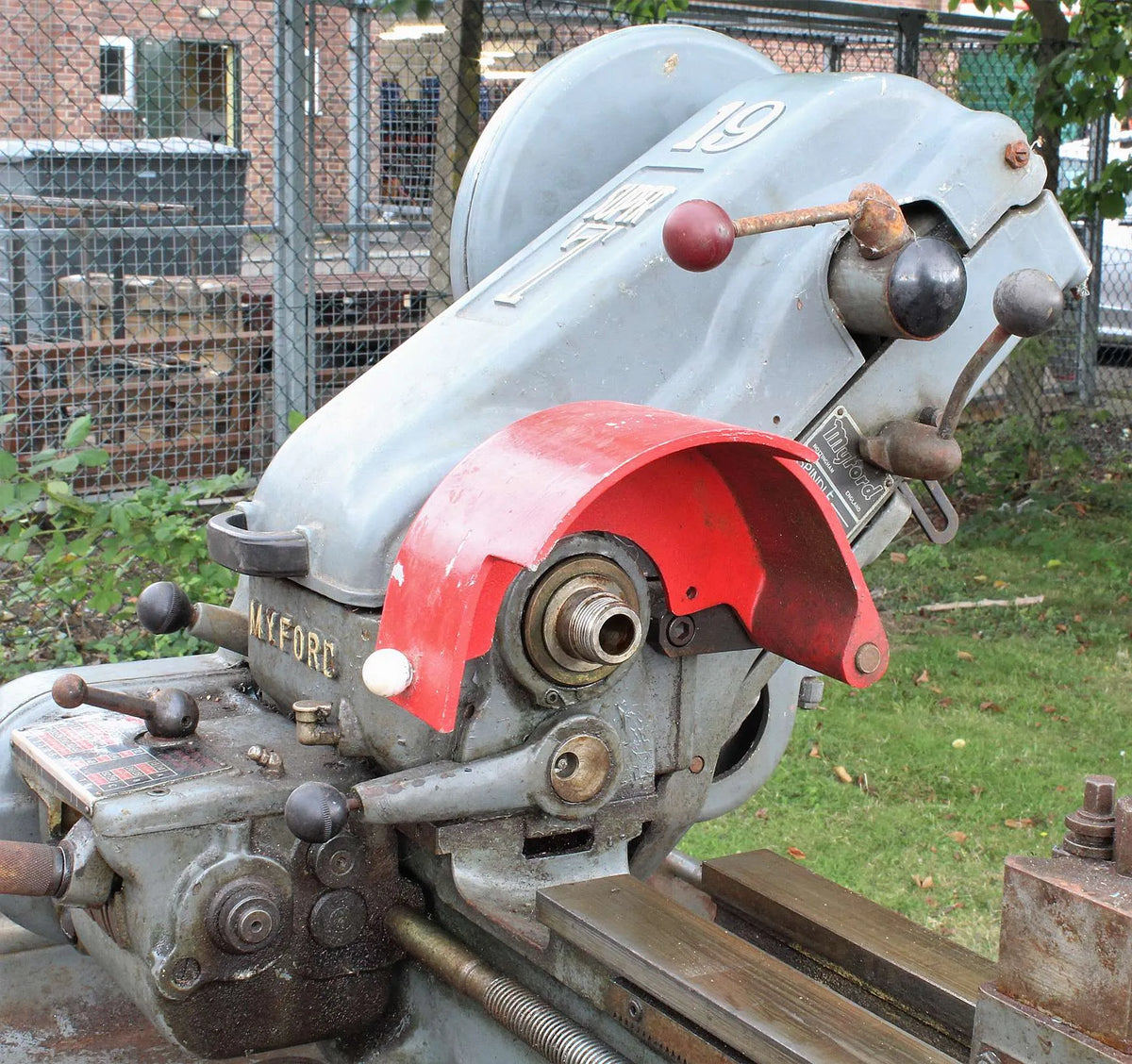 Long bed Myford Super 7B with industrial stand for restoration