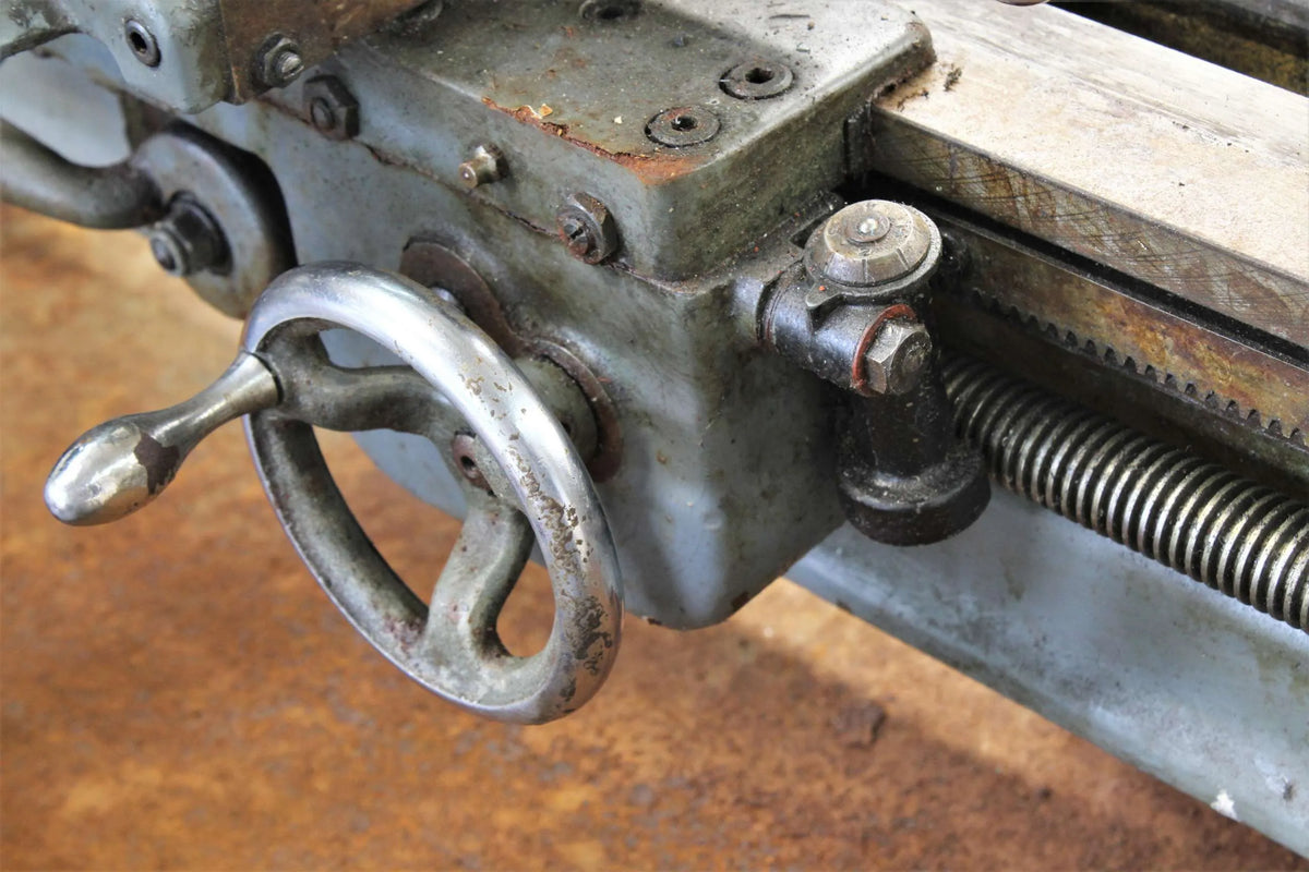 Long bed Myford Super 7B with industrial stand for restoration