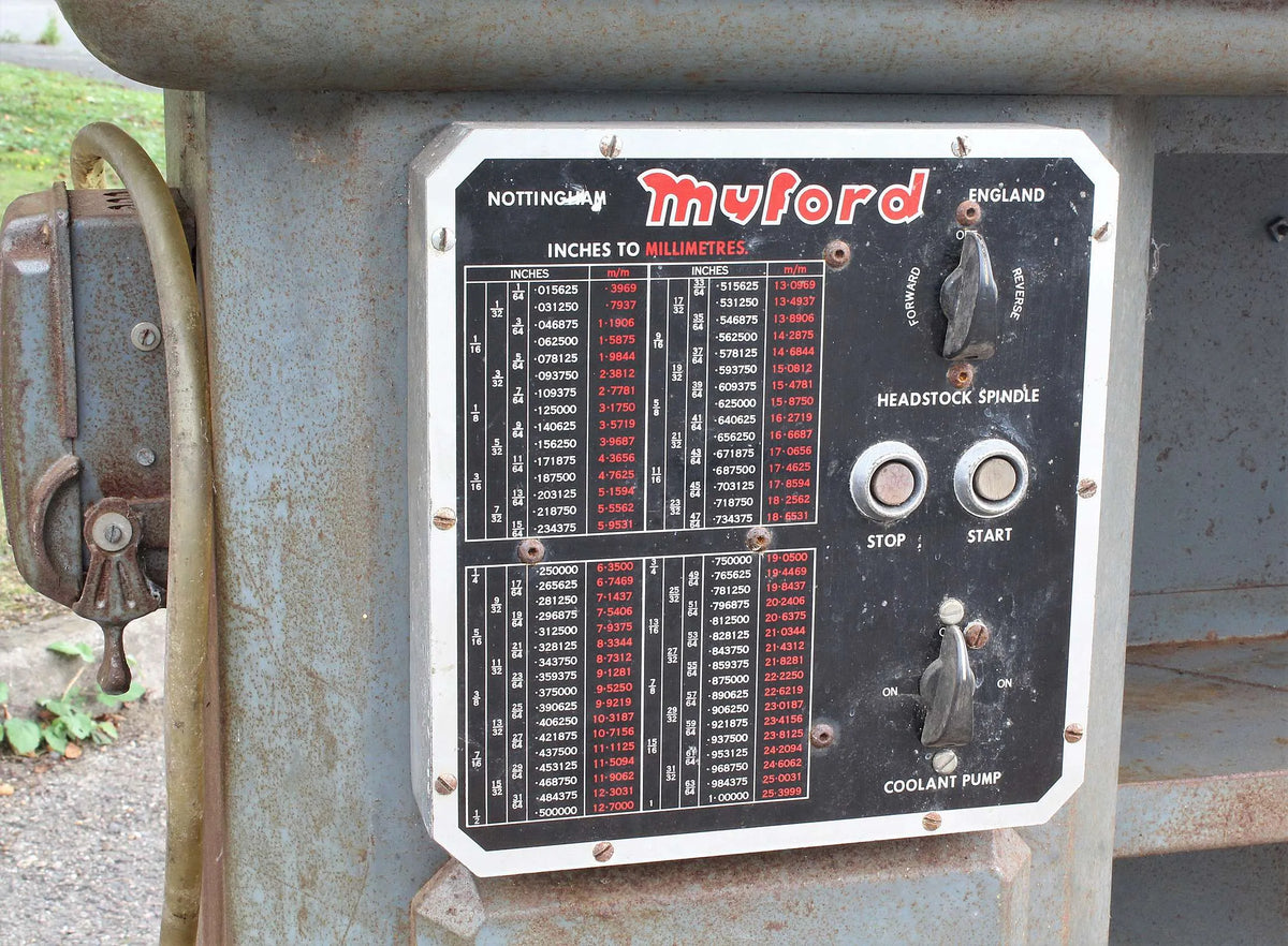 Long bed Myford Super 7B with industrial stand for restoration
