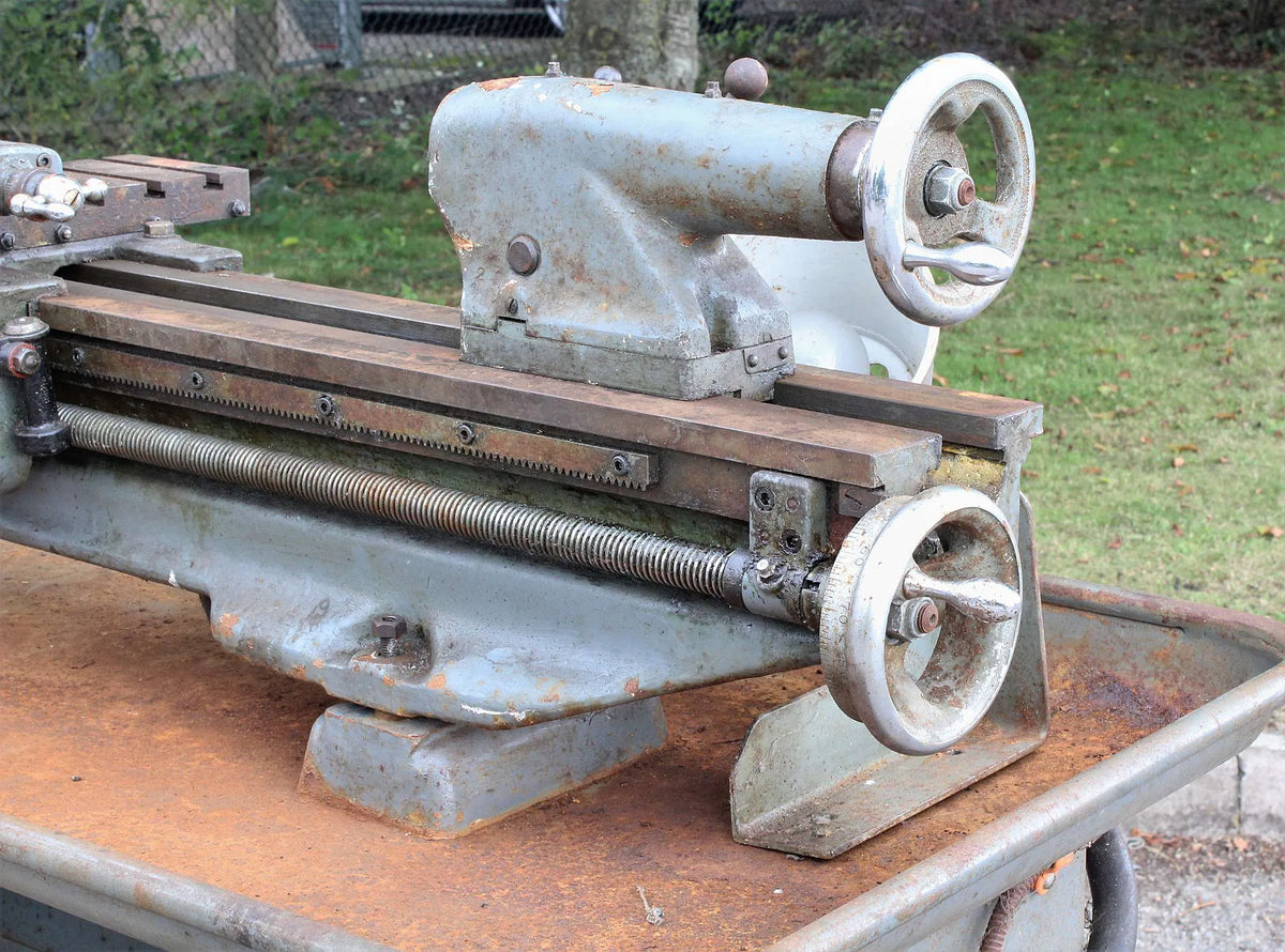 Long bed Myford Super 7B with industrial stand for restoration