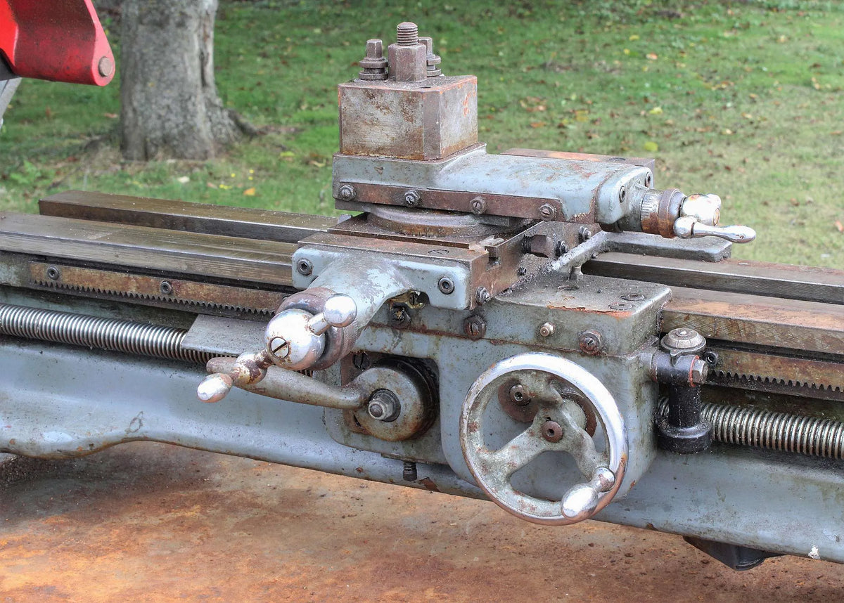 Long bed Myford Super 7B with industrial stand for restoration